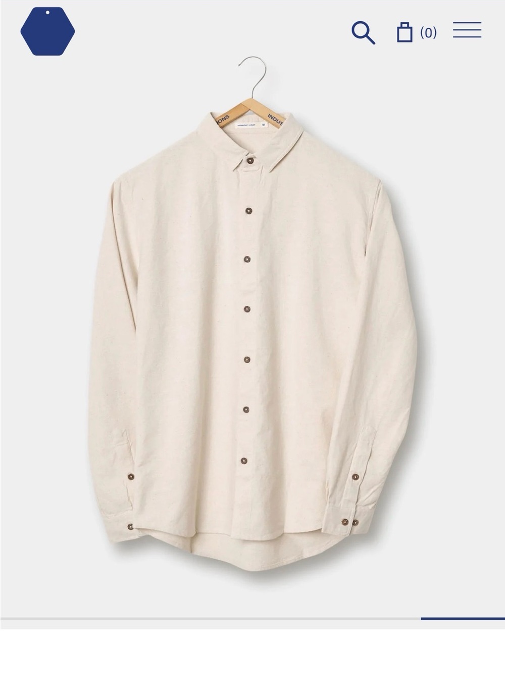 Industry of all nations undyed pondi shirt in size S